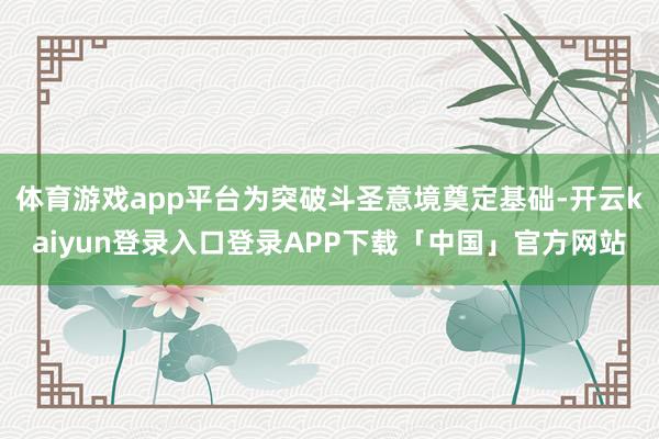 体育游戏app平台为突破斗圣意境奠定基础-开云kaiyun登录入口登录APP下载「中国」官方网站