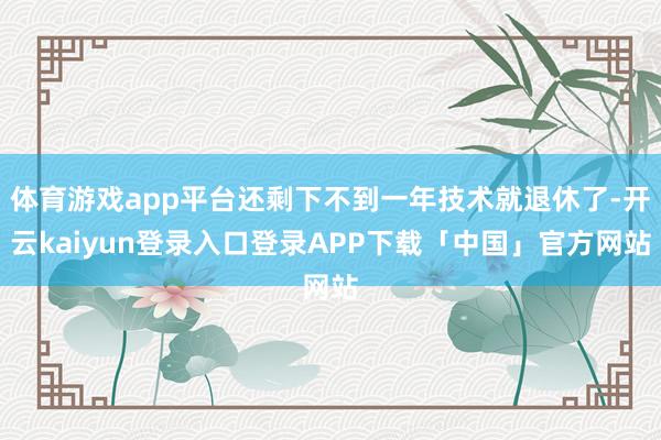 体育游戏app平台还剩下不到一年技术就退休了-开云kaiyun登录入口登录APP下载「中国」官方网站